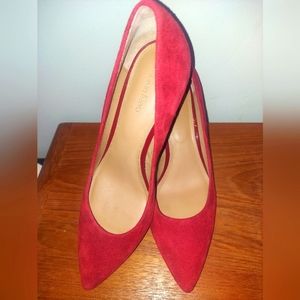 Calvin Klein Red Suede pump heels size 7.5